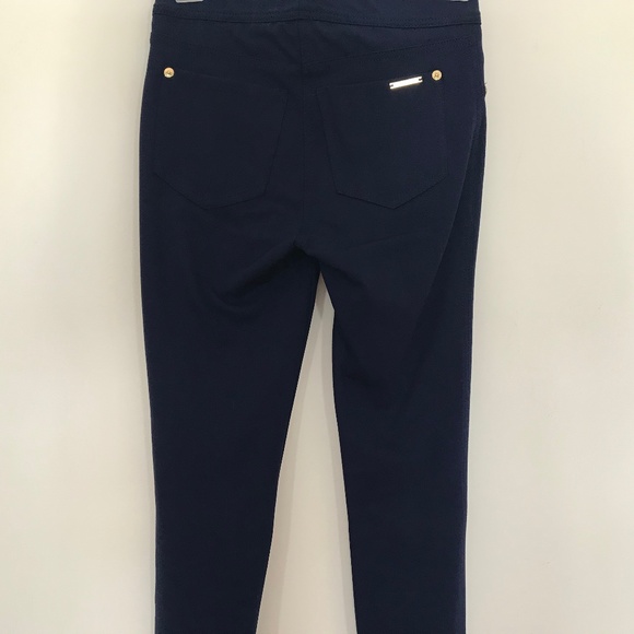 NWT Bianca Nygard Slims Dark Blue Jeggings With Gold Tone Details - Picture 2 of 8